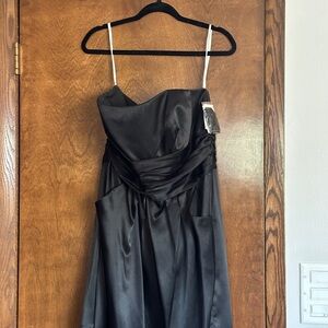 Elegant Black Satin Dress
